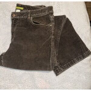 Sigrid Olsen Pants Womens Size 14 Corduroy‎ Modernist Brown High Rise